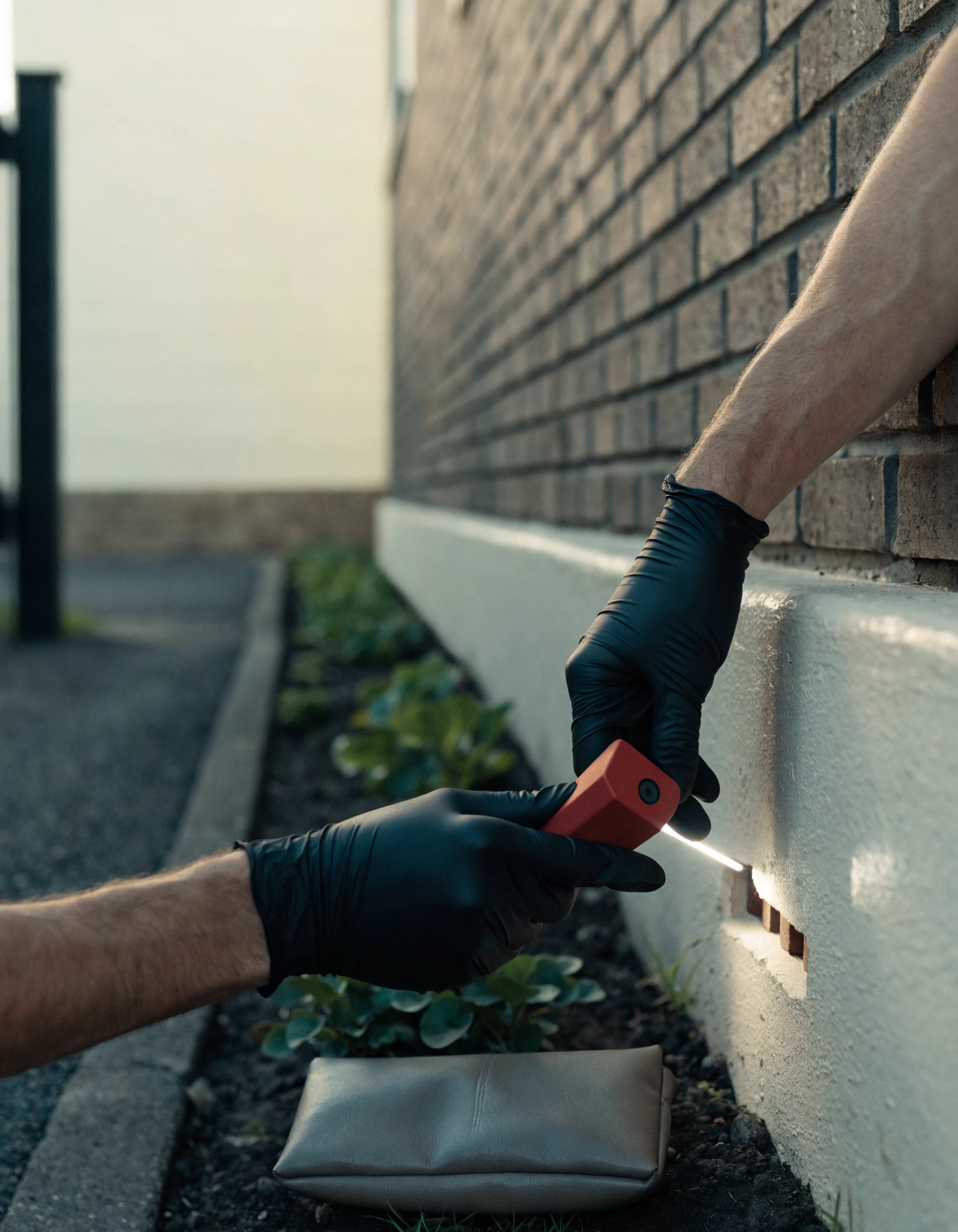 Pest care technician inspecting an entry point around an Australian home